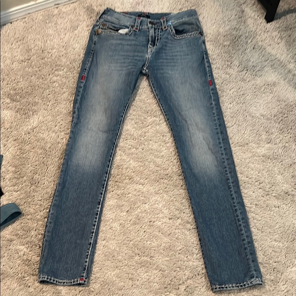 True Religion Blue Skinny Jeans with Stretch Fit